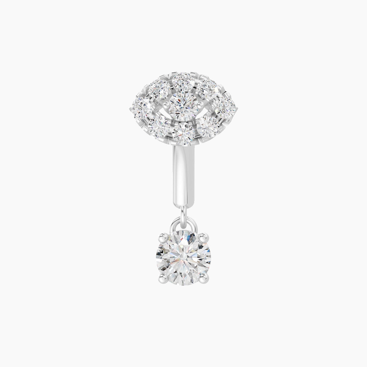 Minerva | Piercing Rook Œil Diamant Or Blanc 18k Hypoallergénique 5.5 mm 6 mm