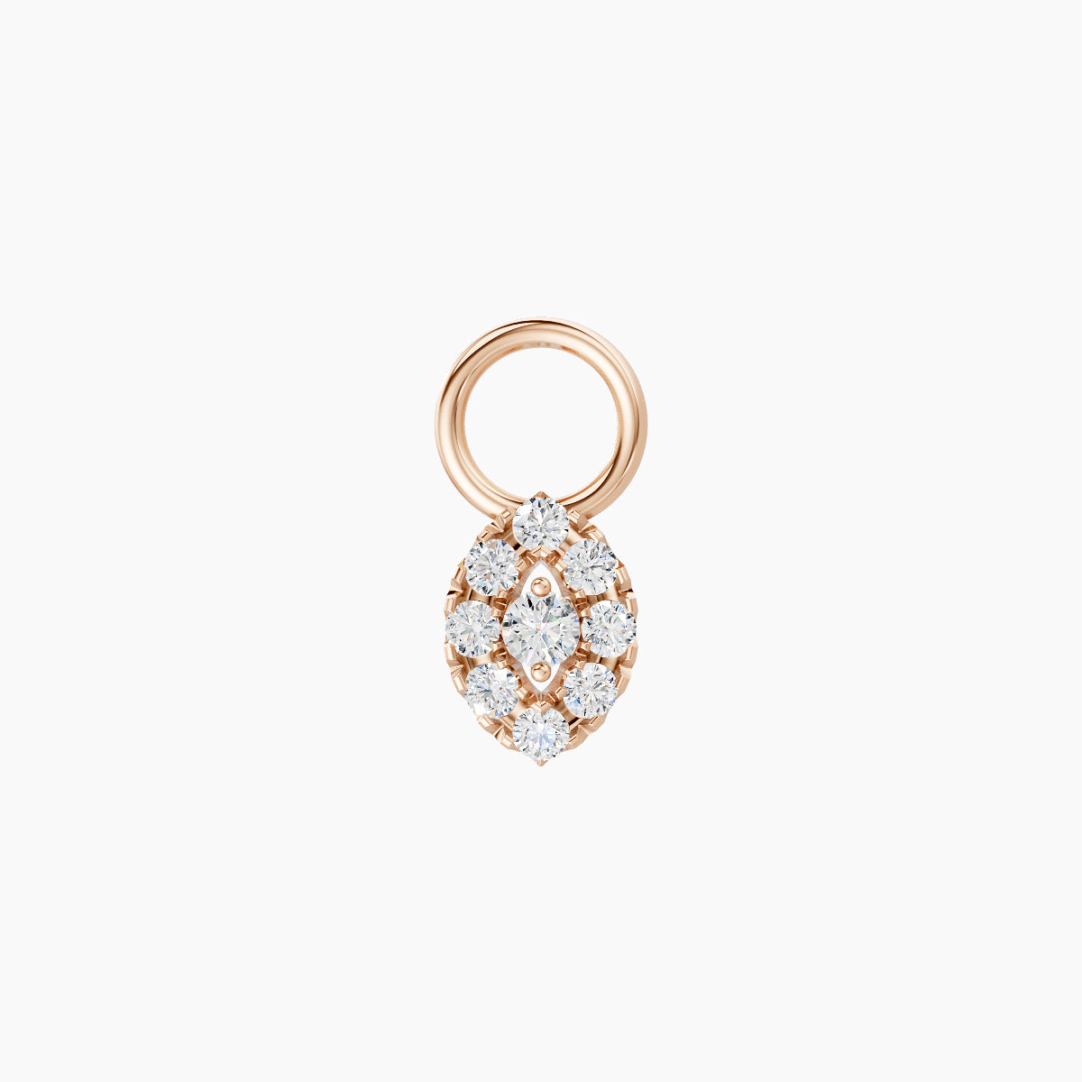 Minerve | Charm Œil Diamant Or Rose 18k Hypoallergénique 5.5 mm