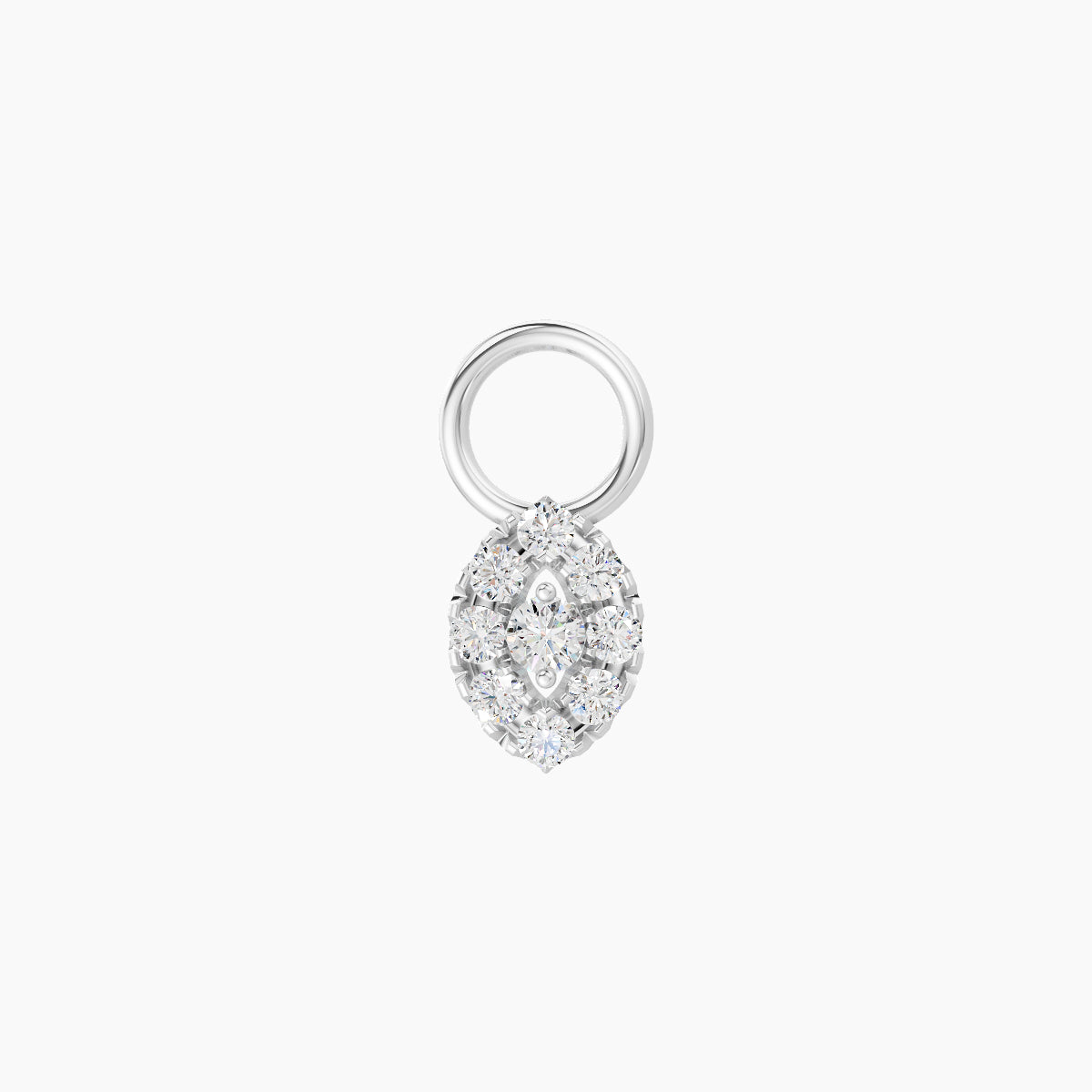 Minerve | Charm Œil Diamant Or Blanc 18k Hypoallergénique 5.5 mm
