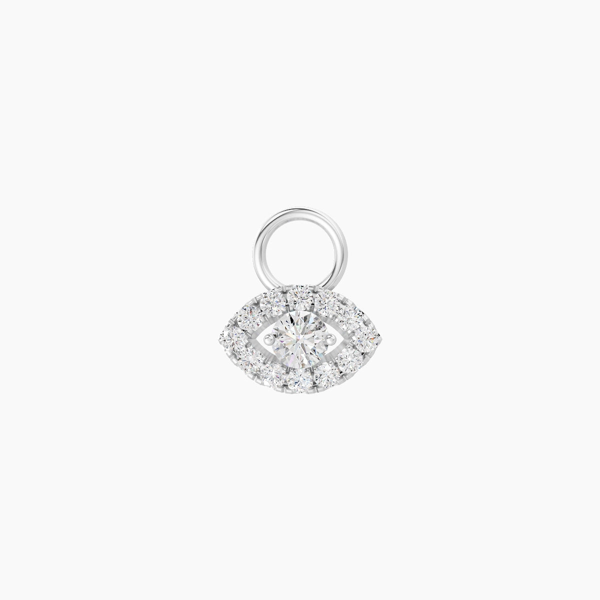 Minerve | Charm Œil Diamant Or Blanc 18k Hypoallergénique 7.2 mm