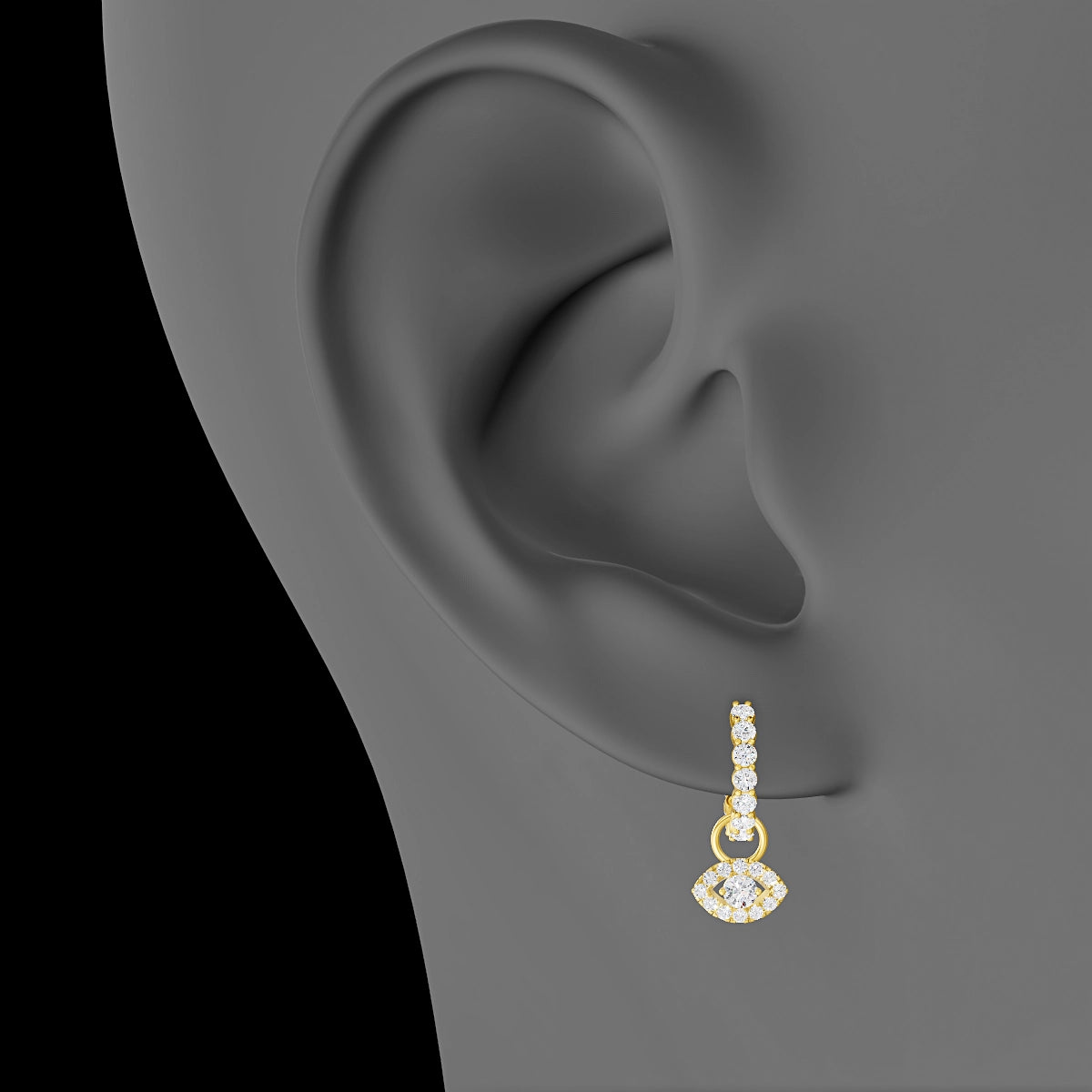 Minerve | 18k Yellow Gold 7.2 mm Eye Diamond Charm