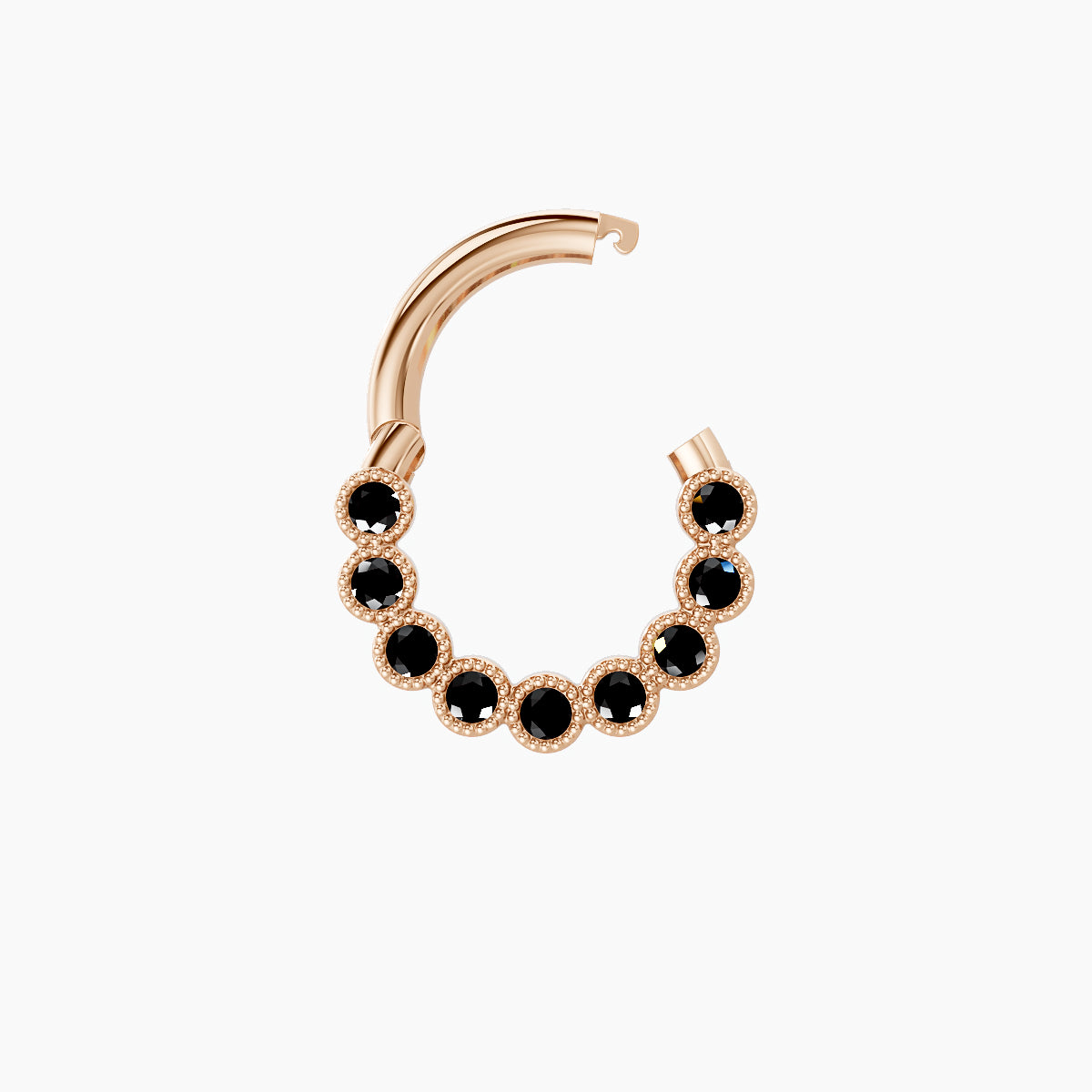 Naya | 18k Rose Gold 6.5 mm Black Diamond Daith Piercing