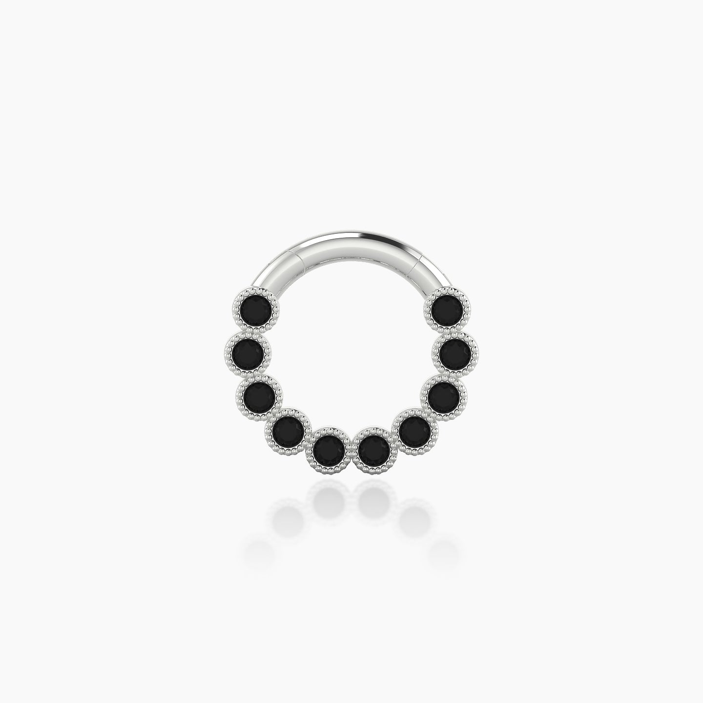 Naya | 18k White Gold 6.5 mm Black Diamond Daith Piercing