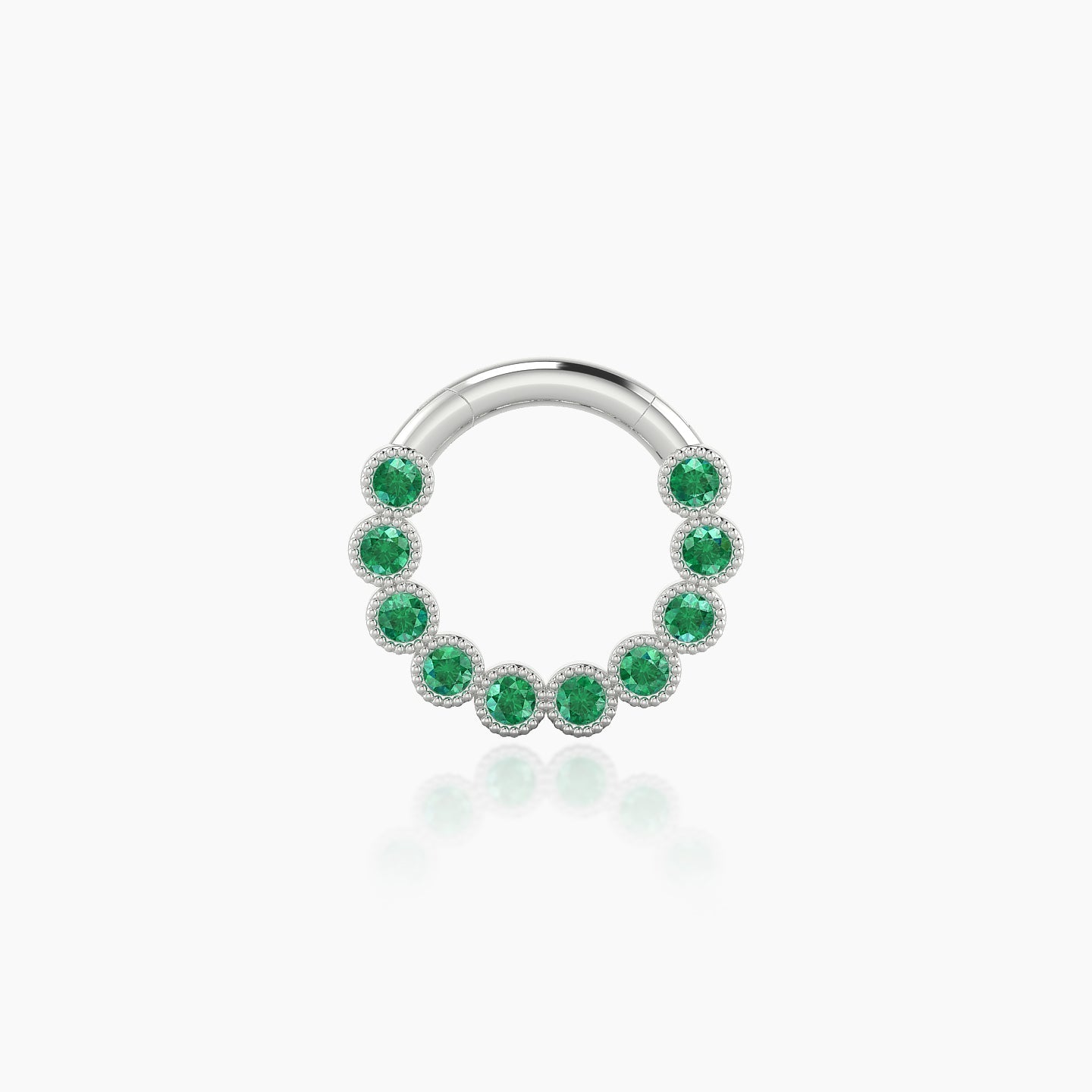 Naya | 18k White Gold 6.5 mm Emerald Daith Piercing