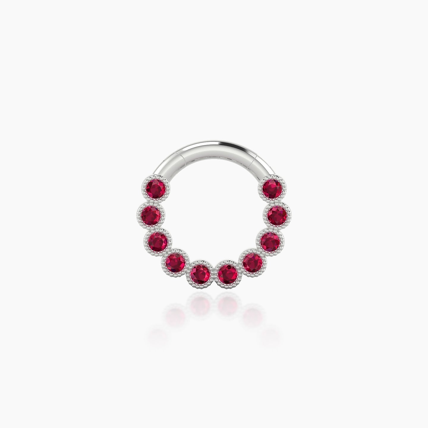 Naya | 18k White Gold 6.5 mm Ruby Daith Piercing