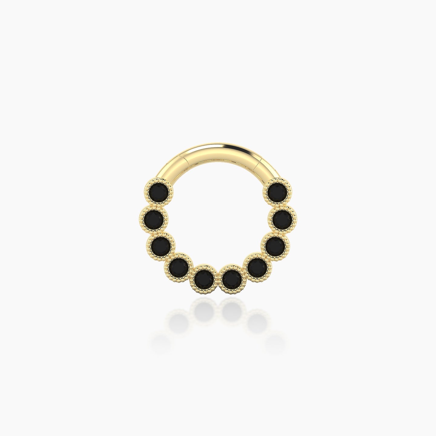 Naya | 18k Yellow Gold 6.5 mm Black Diamond Daith Piercing