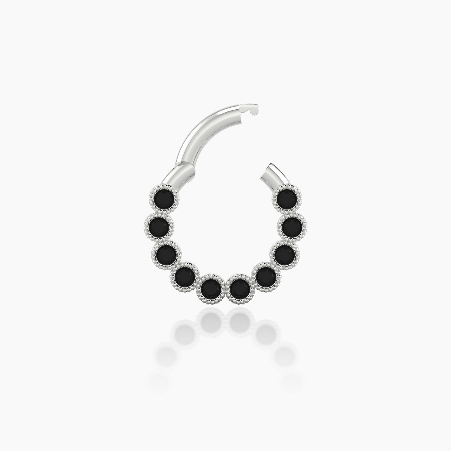 Naya | 18k White Gold 6.5 mm Black Diamond Daith Piercing