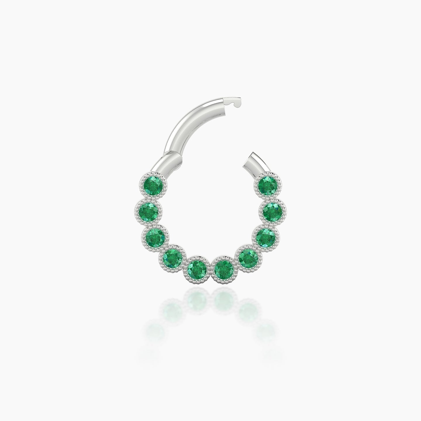 Naya | 18k White Gold 6.5 mm Emerald Daith Piercing