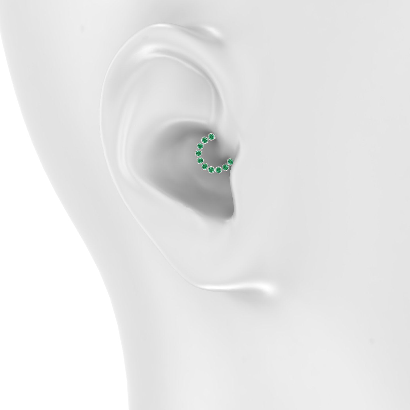 Naya | 18k White Gold 6.5 mm Emerald Daith Piercing