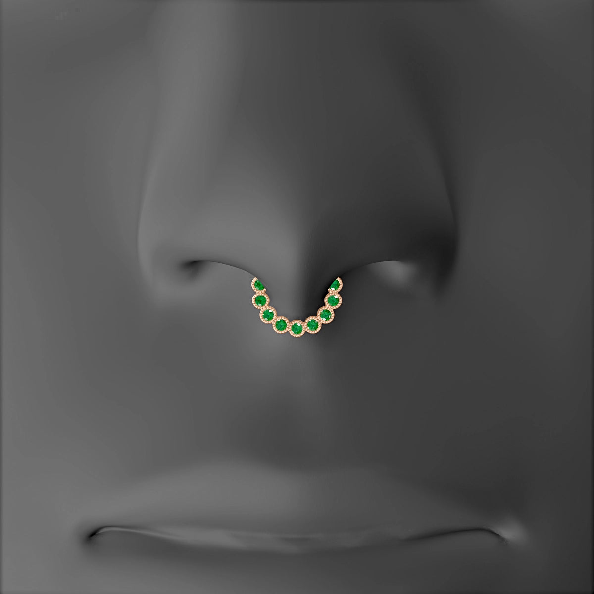 Naya | 18k Rose Gold 6.5 mm Emerald Septum Piercing