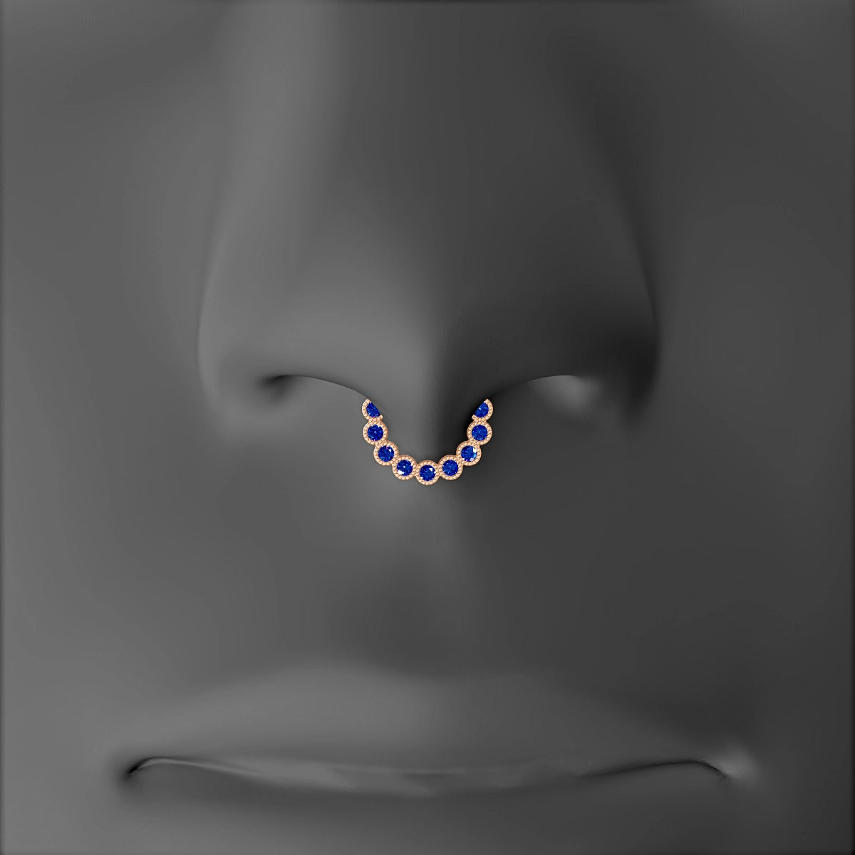 Naya | 18k Rose Gold 6.5 mm Sapphire Septum Piercing