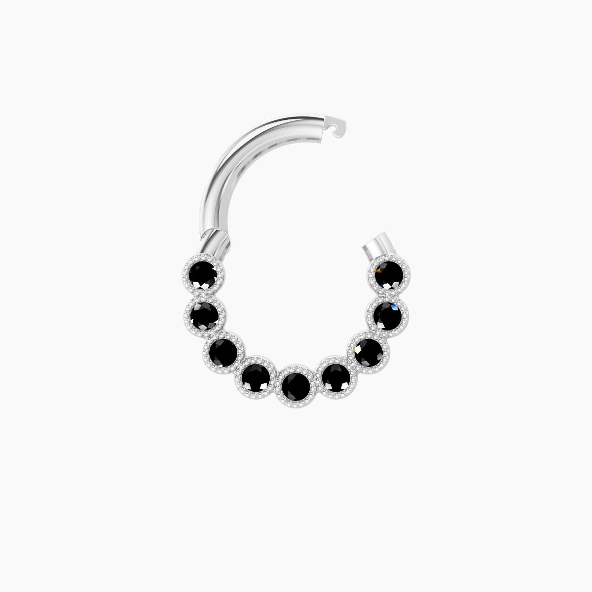 Naya | 18k White Gold 6.5 mm Black Diamond Septum Piercing