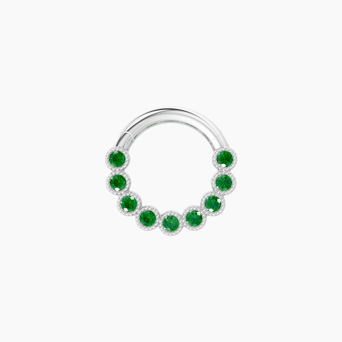 Naya | 18k White Gold 6.5 mm Emerald Septum Piercing