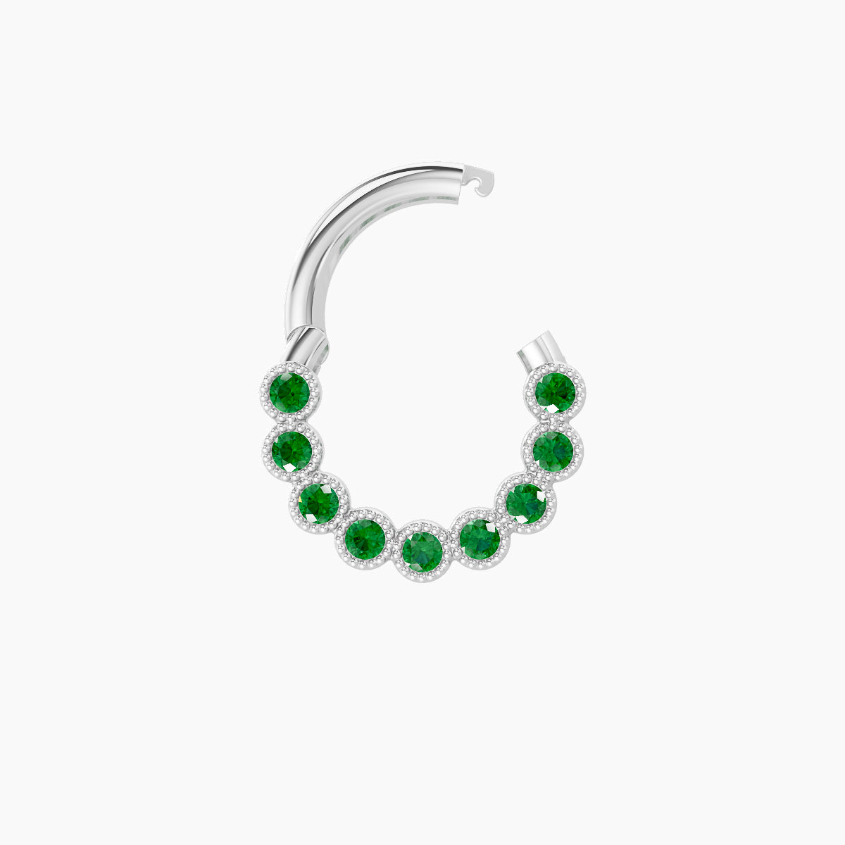 Naya | 18k White Gold 6.5 mm Emerald Septum Piercing