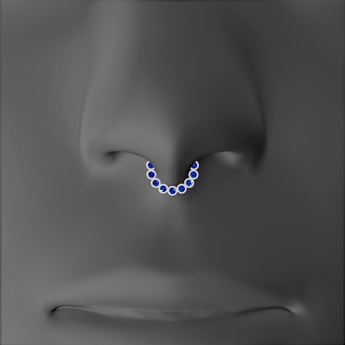 Naya | 18k White Gold 6.5 mm Sapphire Septum Piercing