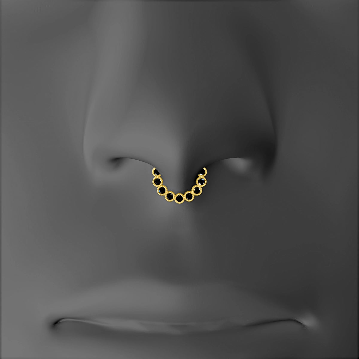 Naya | 18k Yellow Gold 6.5 mm Black Diamond Septum Piercing