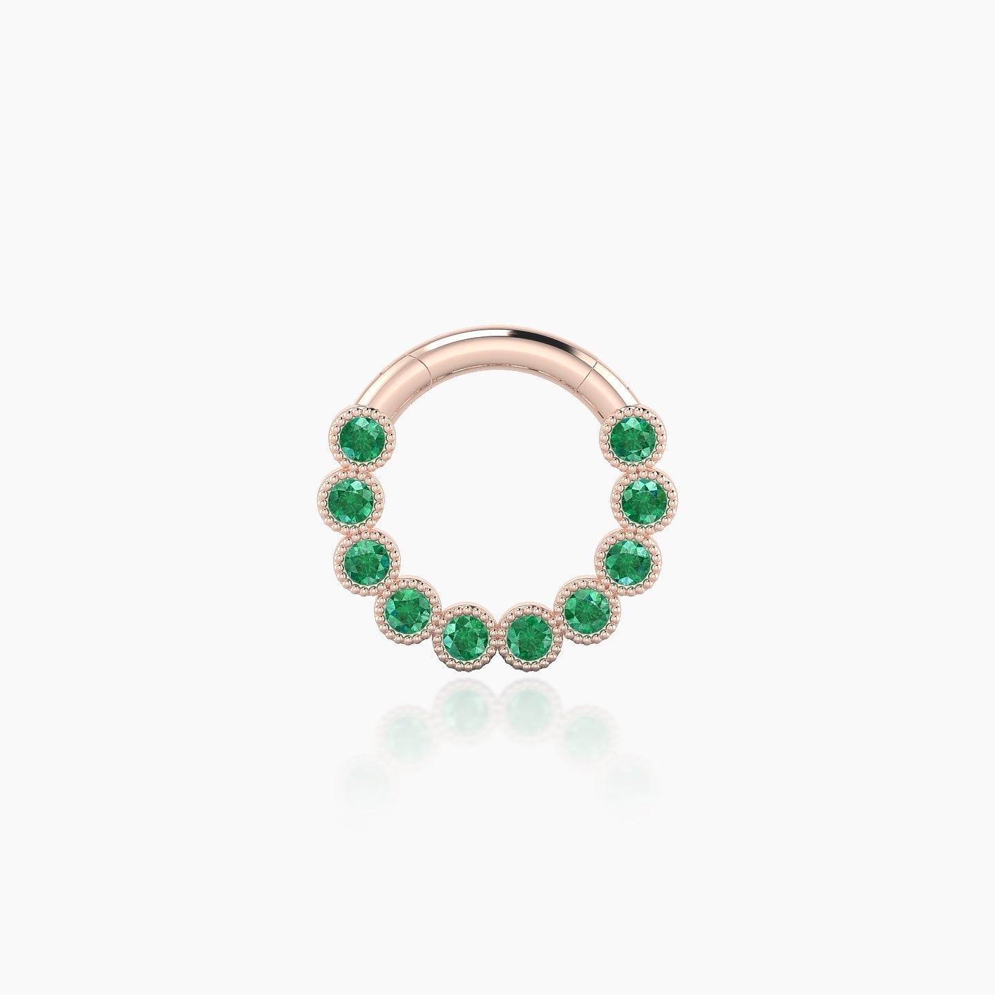 Naya | 18k Rose Gold 6.5 mm Emerald Septum Piercing