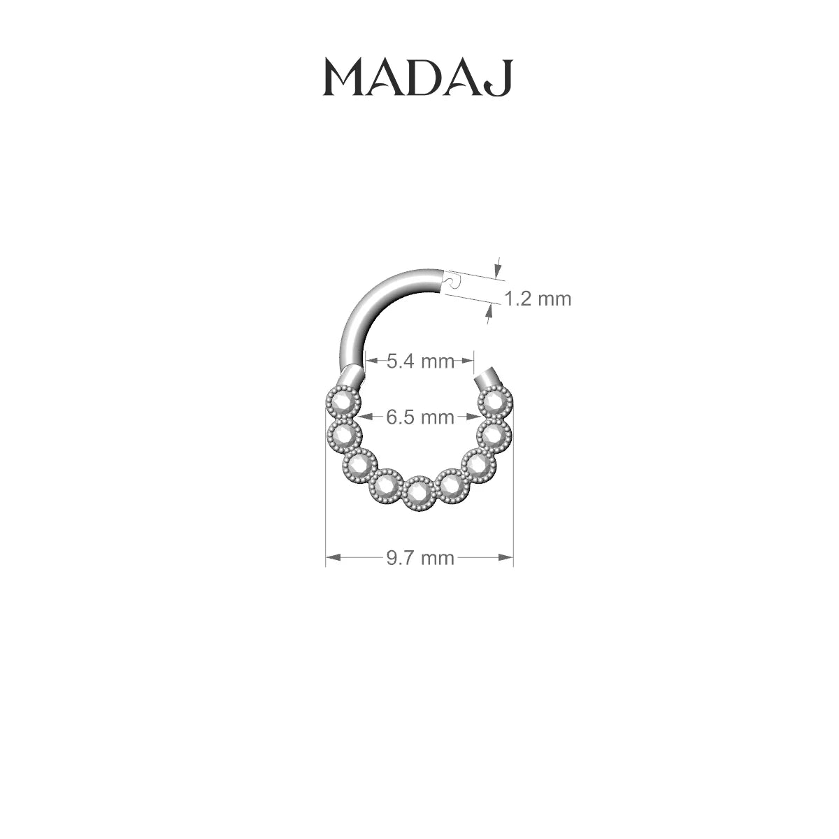 Naya | 18k White Gold 6.5 mm Emerald Septum Piercing