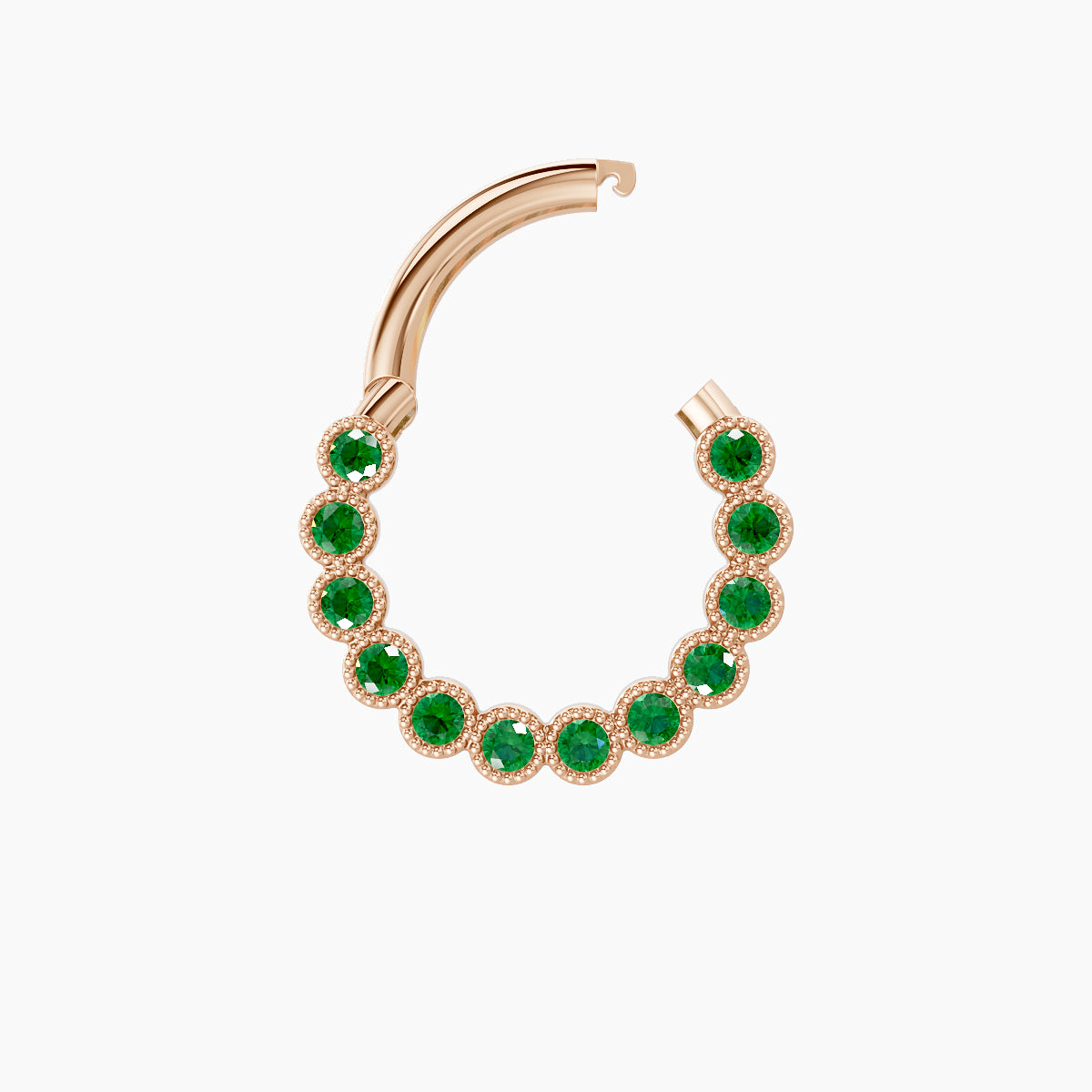 Naya | 18k Rose Gold 8 mm Emerald Daith Piercing