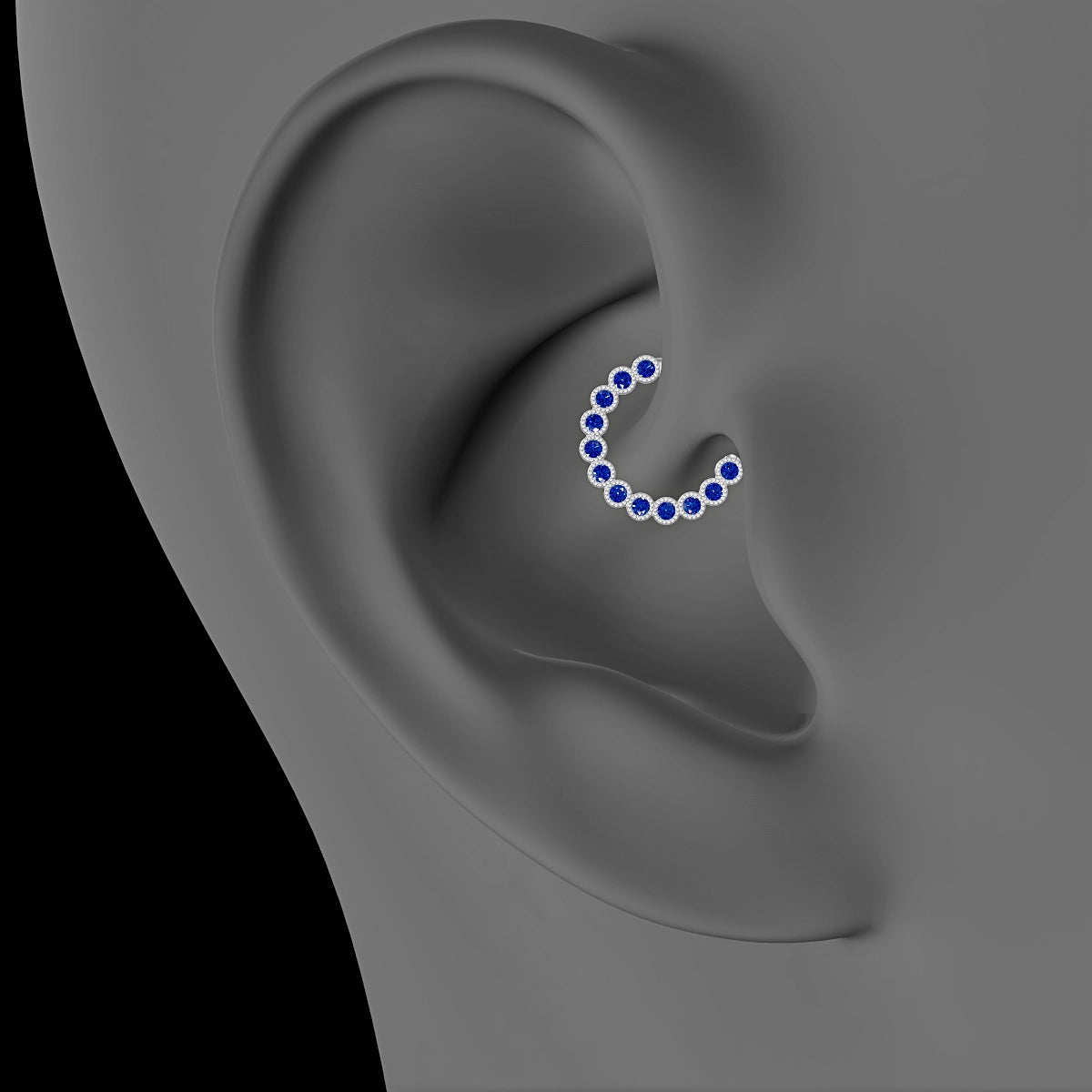 Naya | 18k White Gold 8 mm Sapphire Daith Piercing