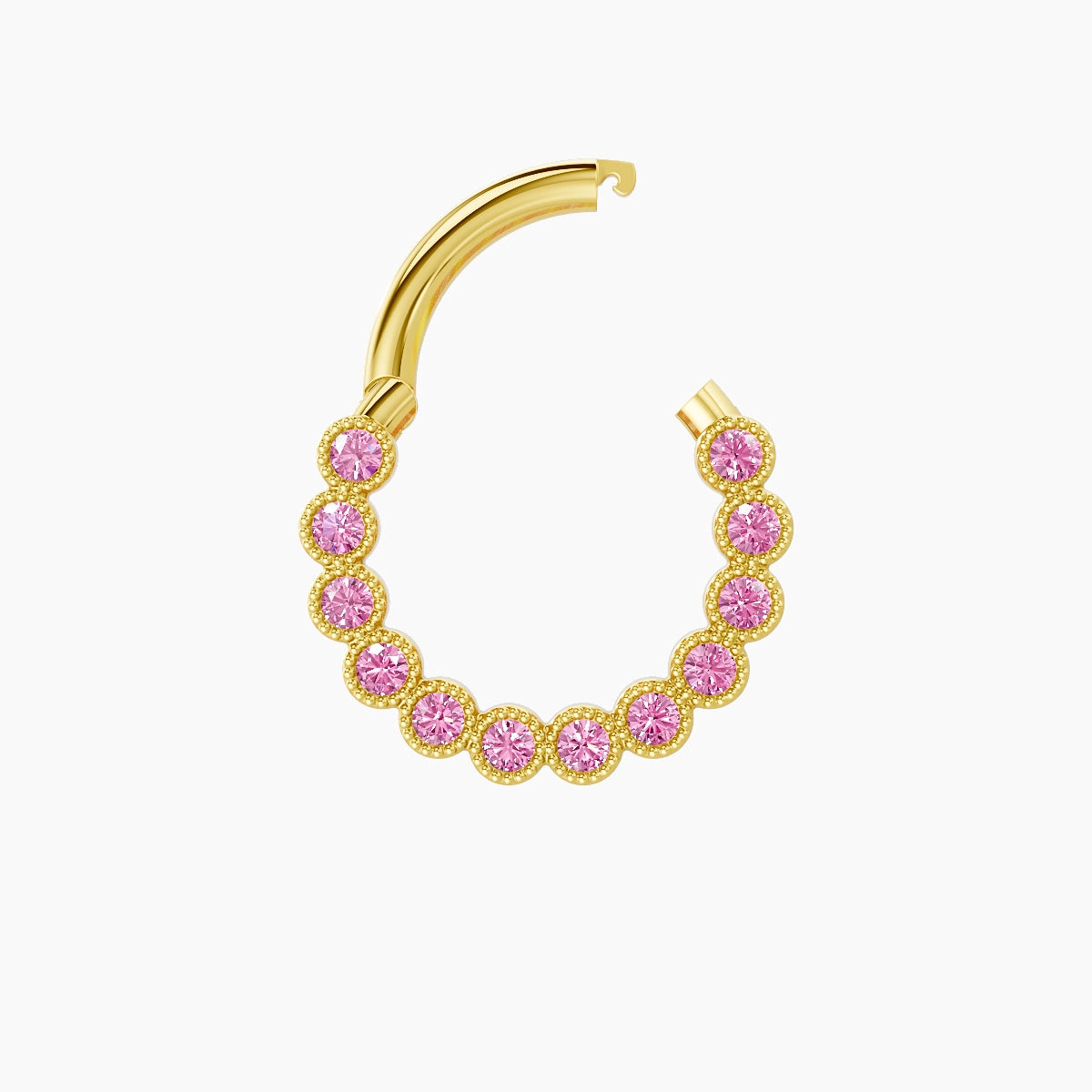Naya | 18k Yellow Gold 8 mm Pink Sapphire Daith Piercing