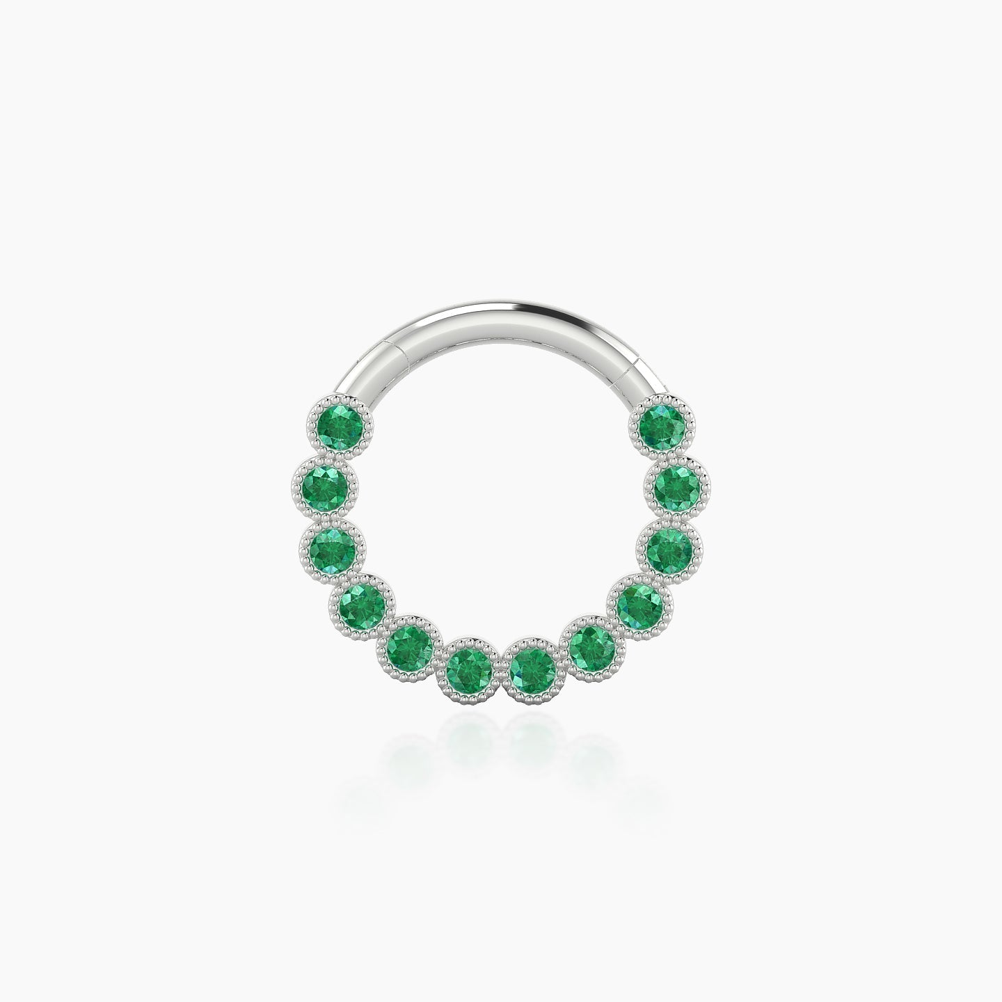 Naya | 18k White Gold 8 mm Emerald Daith Piercing