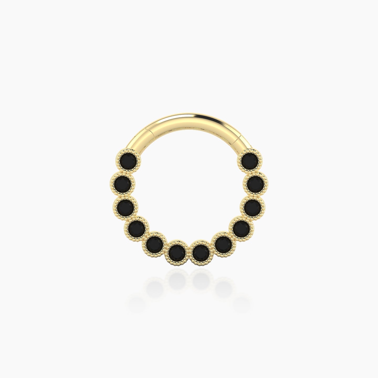 Naya | 18k Yellow Gold 8 mm Black Diamond Daith Piercing