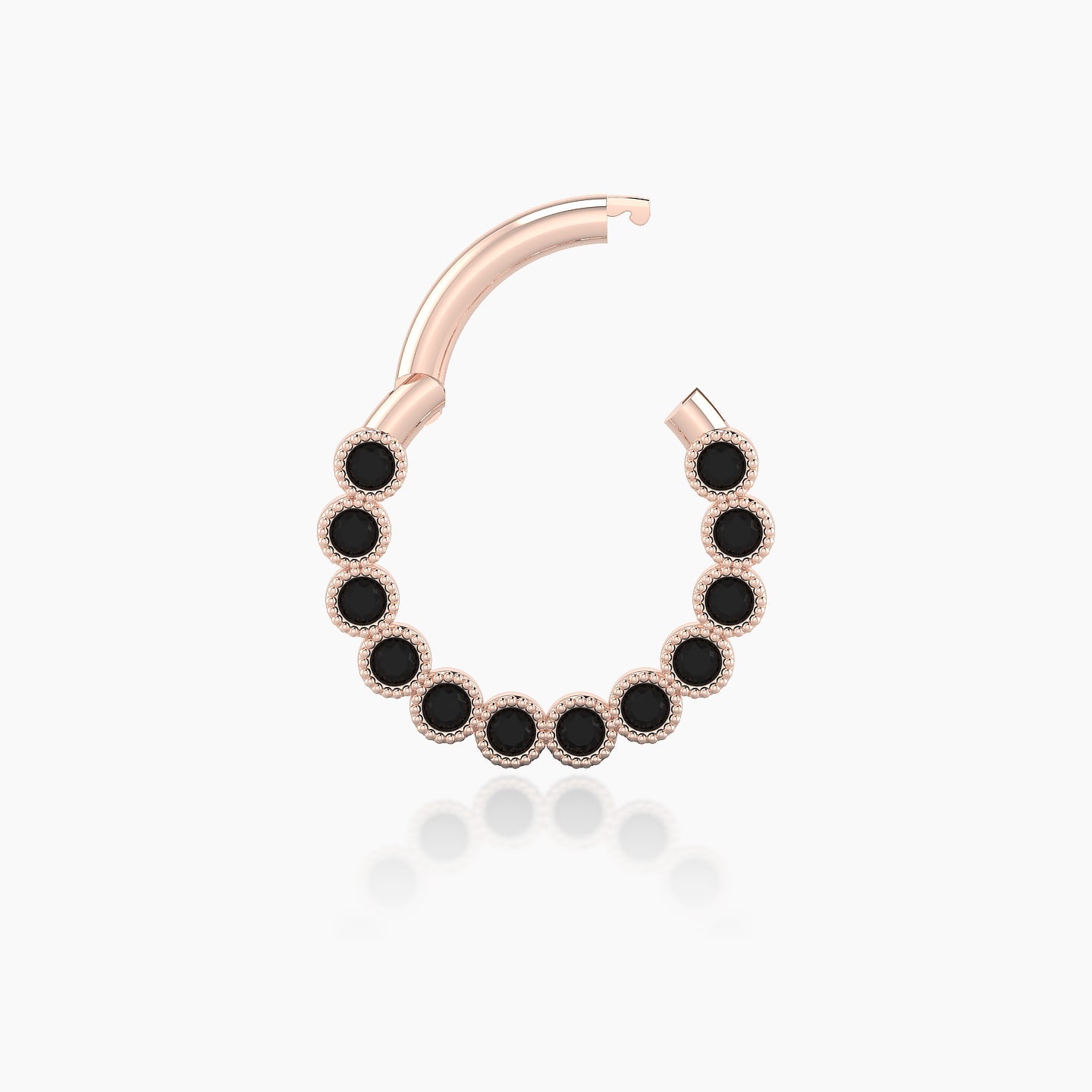 Naya | 18k Rose Gold 8 mm Black Diamond Daith Piercing