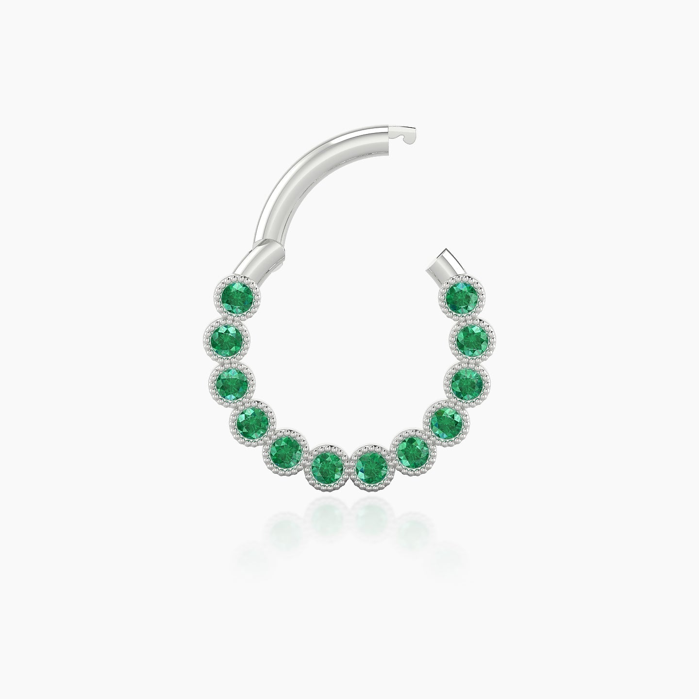 Naya | 18k White Gold 8 mm Emerald Daith Piercing