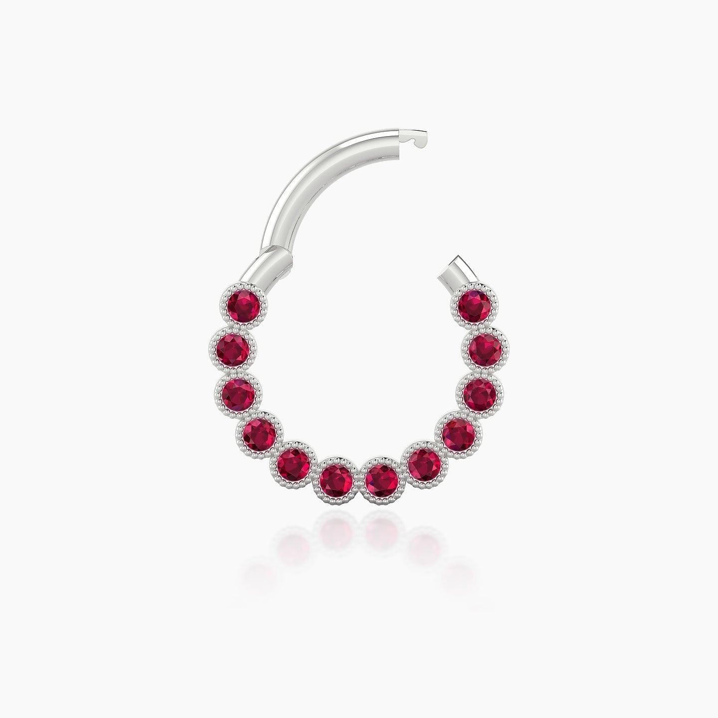 Naya | 18k White Gold 8 mm Ruby Daith Piercing