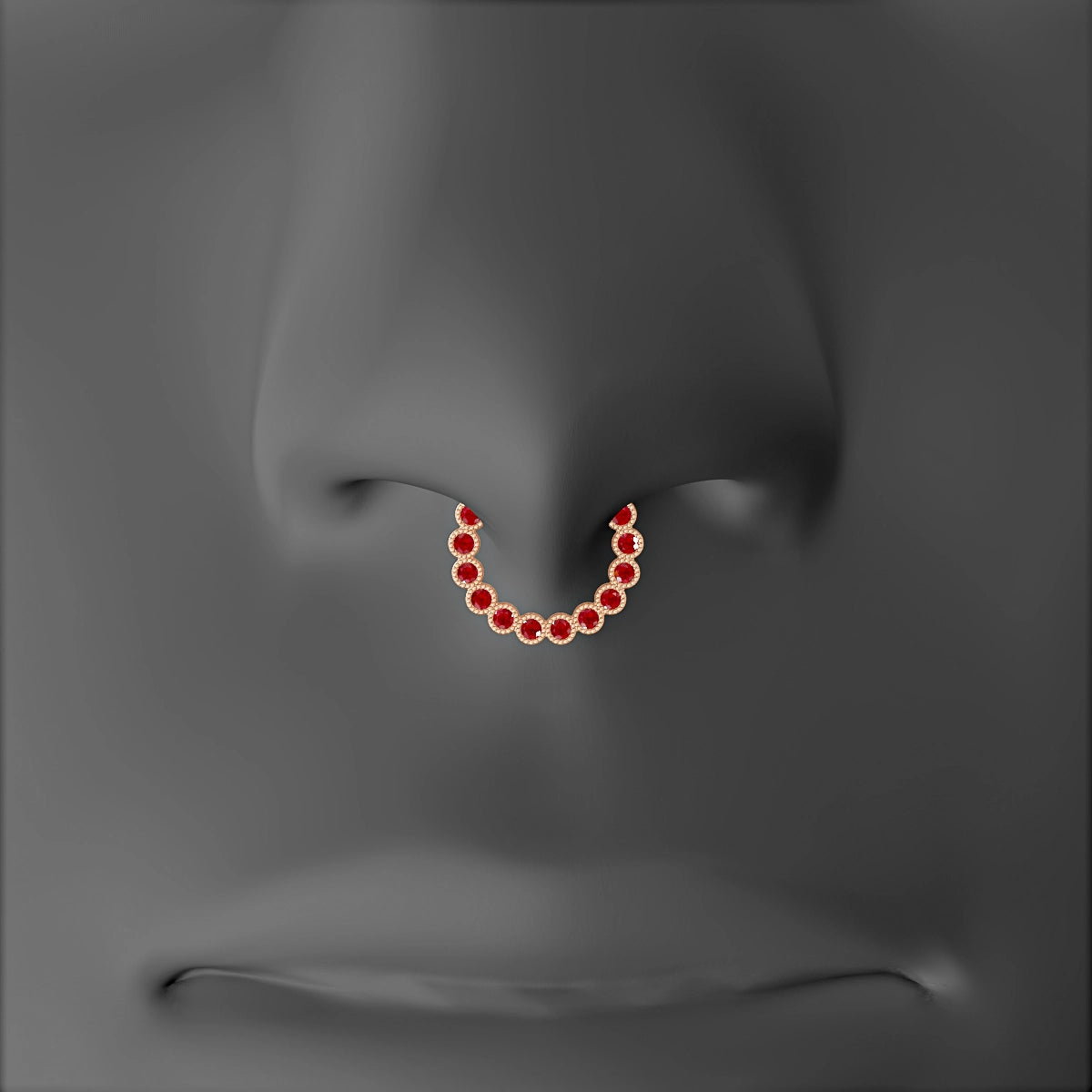 Naya | 18k Rose Gold 8 mm Ruby Septum Piercing