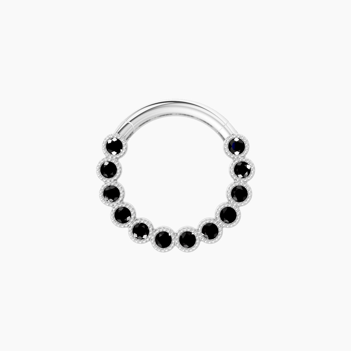 Naya | 18k White Gold 8 mm Black Diamond Septum Piercing