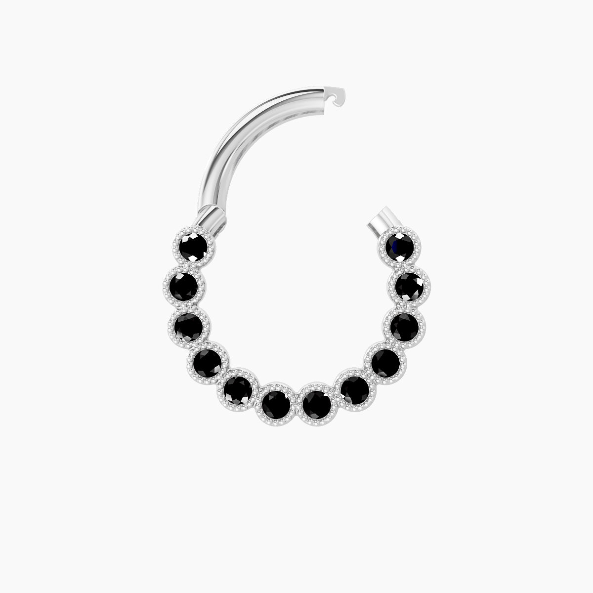 Naya | 18k White Gold 8 mm Black Diamond Septum Piercing
