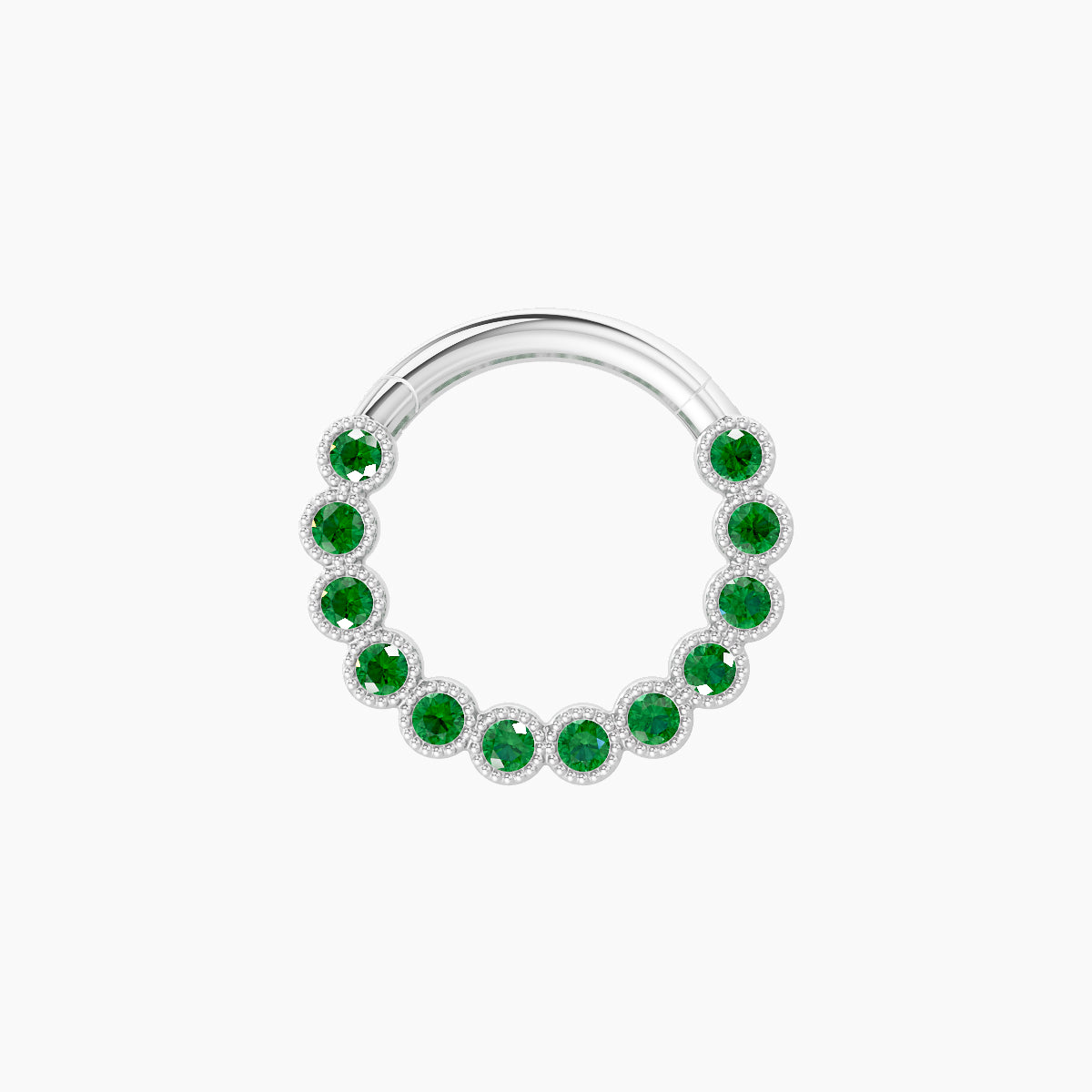 Naya | 18k White Gold 8 mm Emerald Septum Piercing