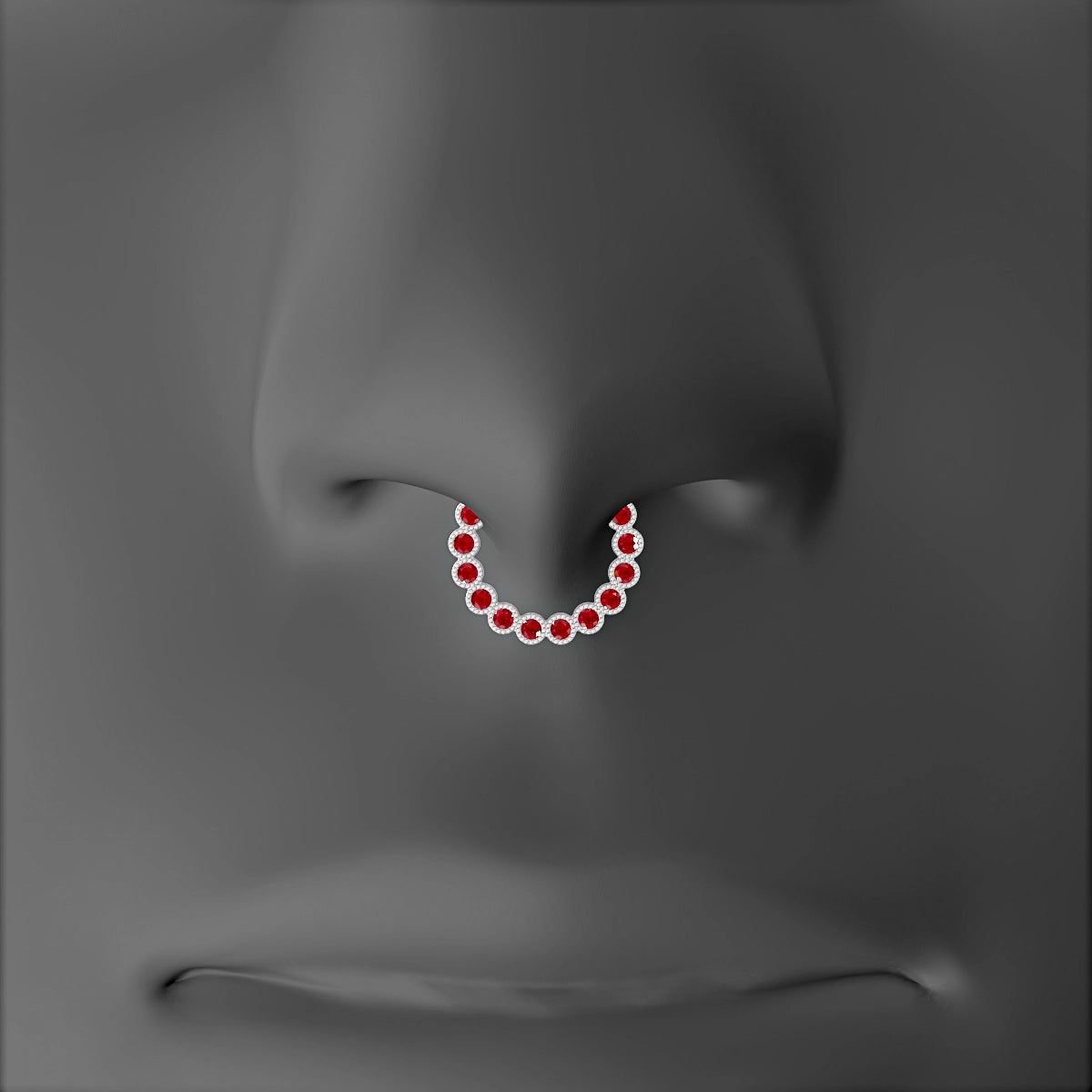Naya | 18k White Gold 8 mm Ruby Septum Piercing