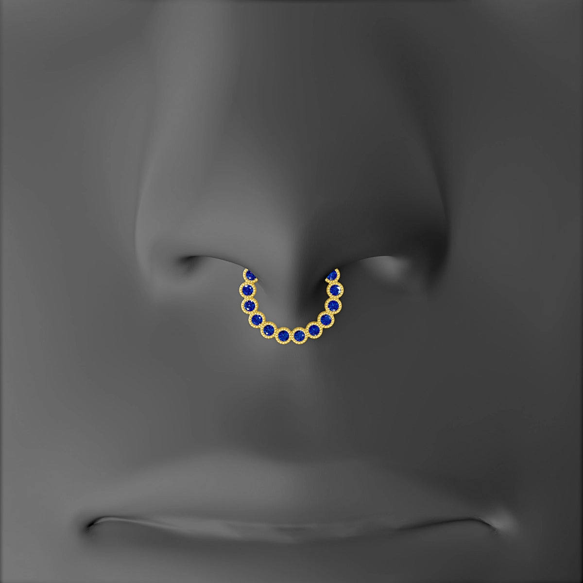 Naya | 18k Yellow Gold 8 mm Sapphire Septum Piercing