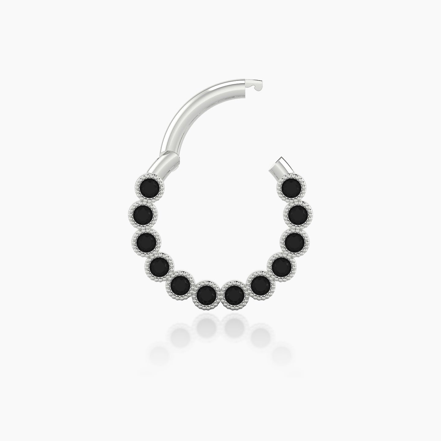 Naya | 18k White Gold 8 mm Black Diamond Septum Piercing