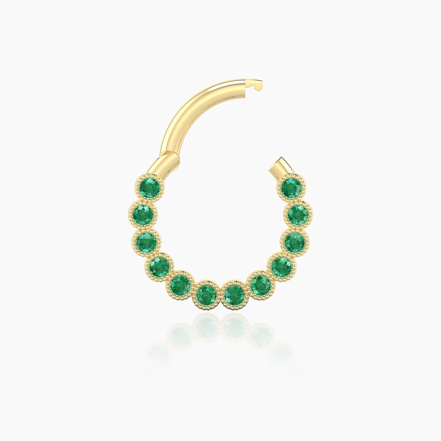 Naya | 18k Yellow Gold 8 mm Emerald Septum Piercing