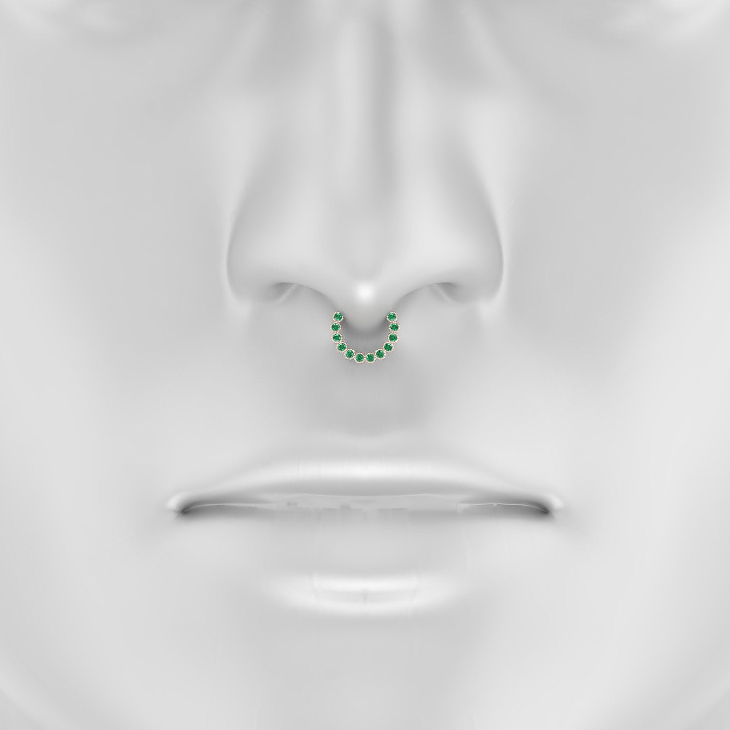 Naya | 18k Rose Gold 8 mm Emerald Septum Piercing