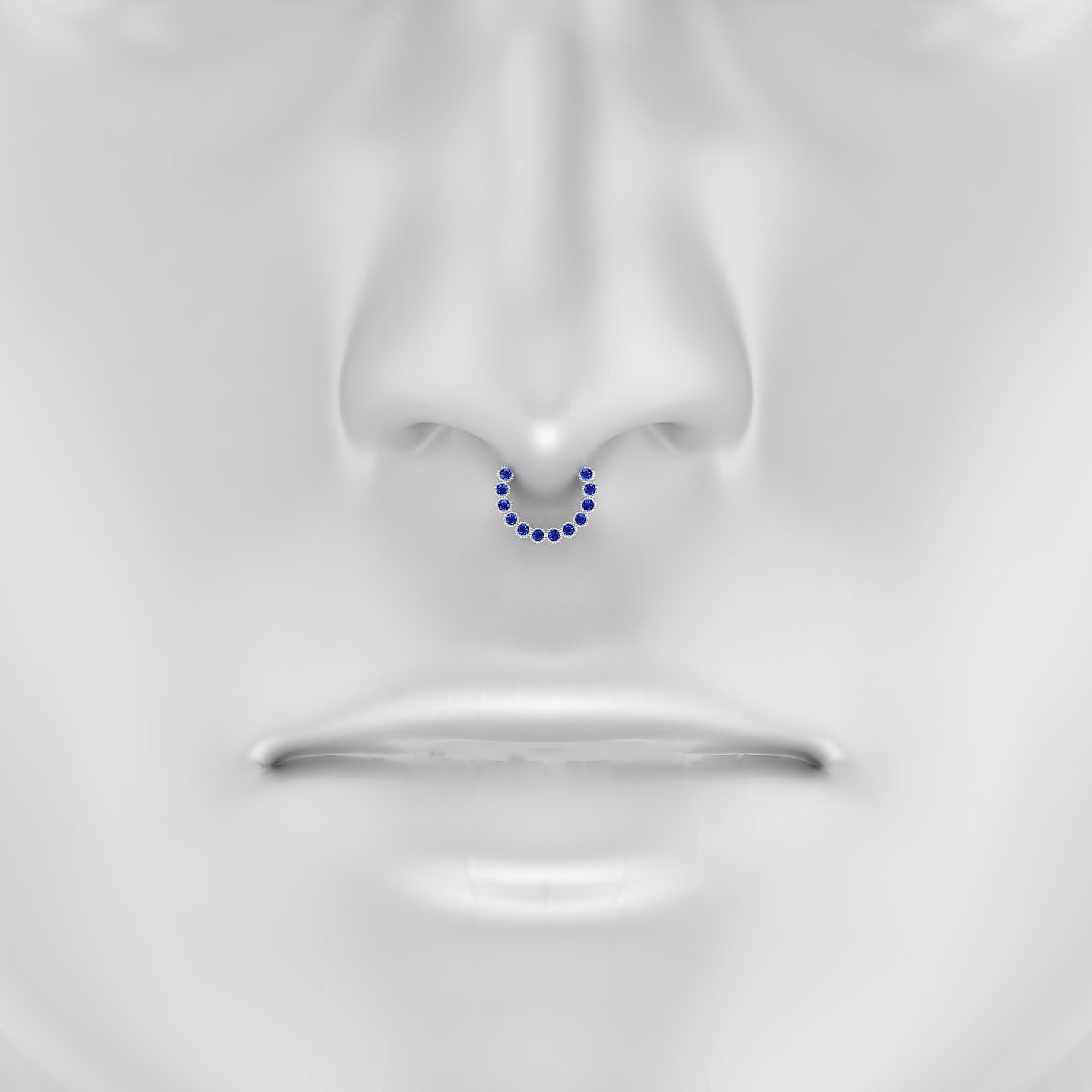 Naya | 18k White Gold 8 mm Sapphire Septum Piercing