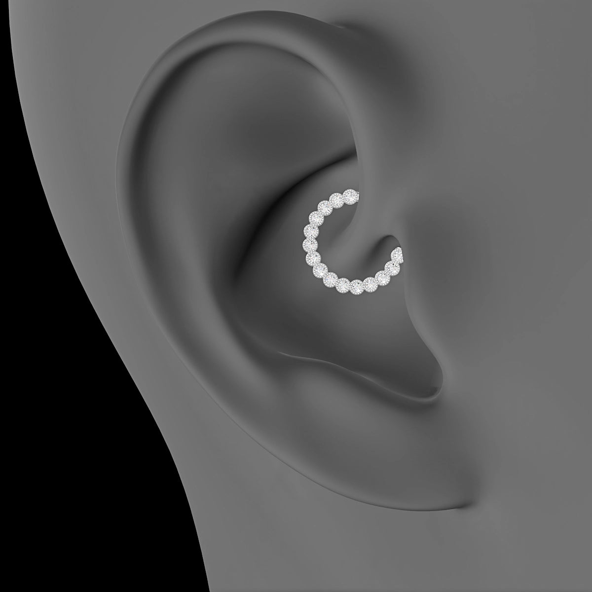 Naya | 18k White Gold 9.5 mm Diamond Daith Piercing