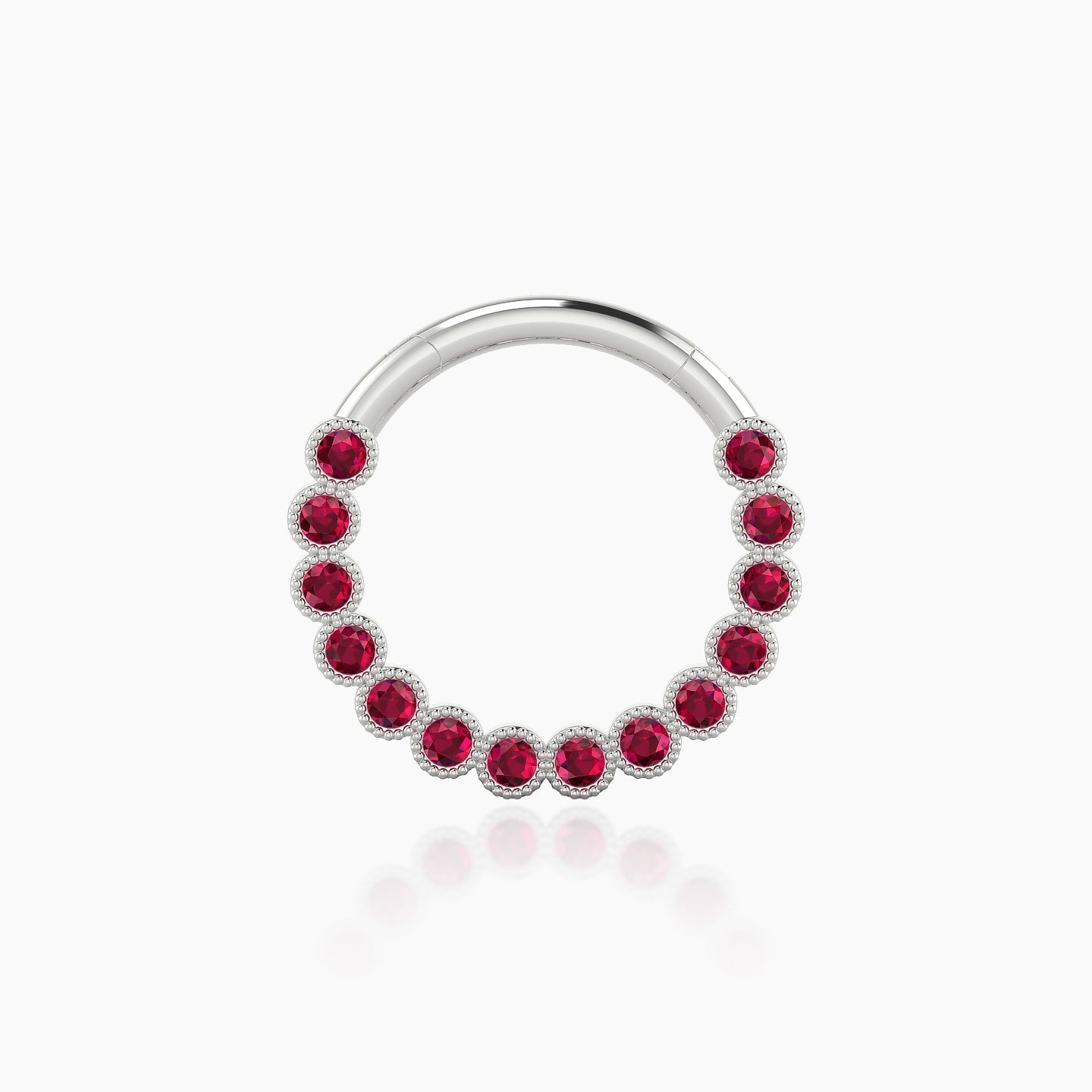 Naya | 18k White Gold 9.5 mm Ruby Daith Piercing