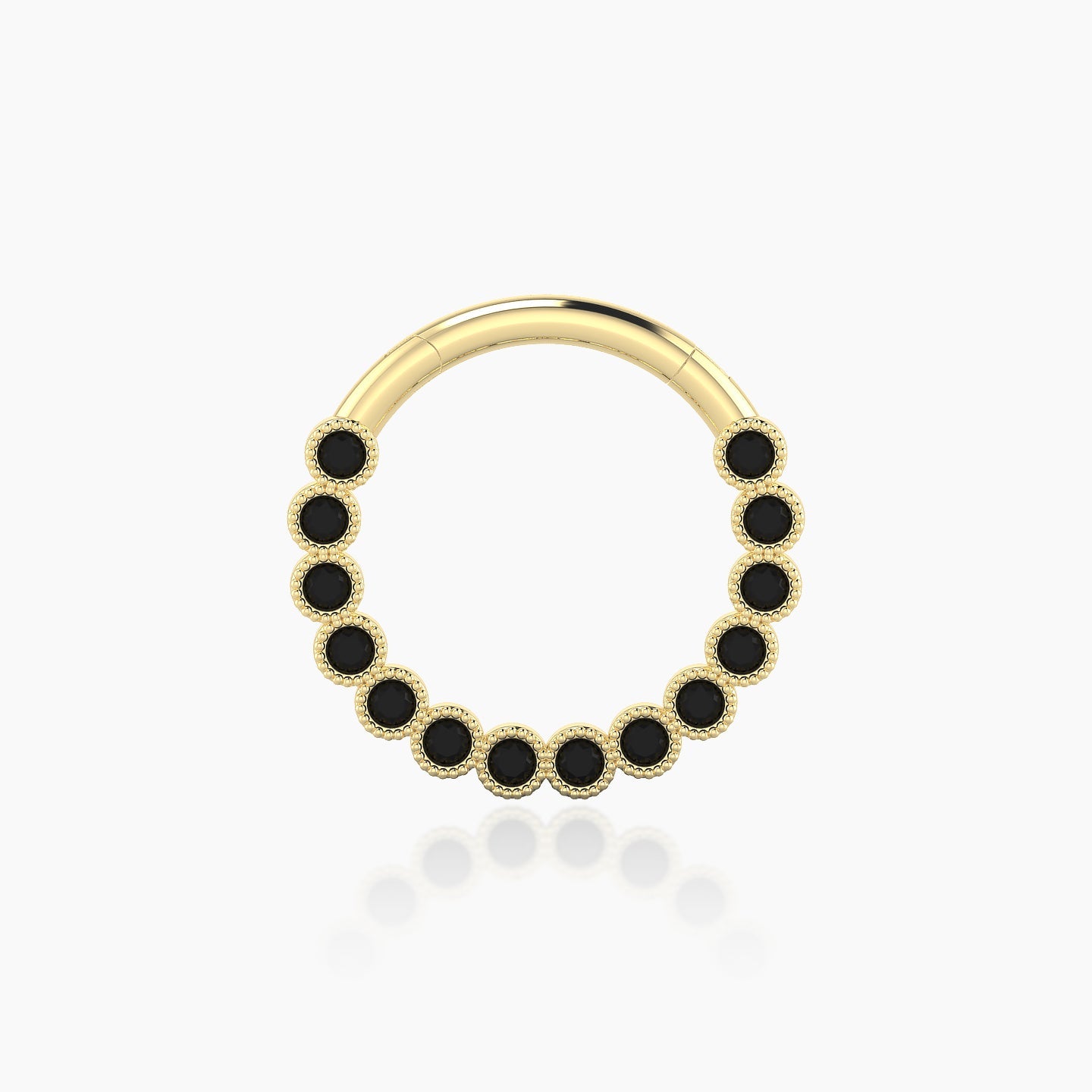 Naya | 18k Yellow Gold 9.5 mm Black Diamond Daith Piercing