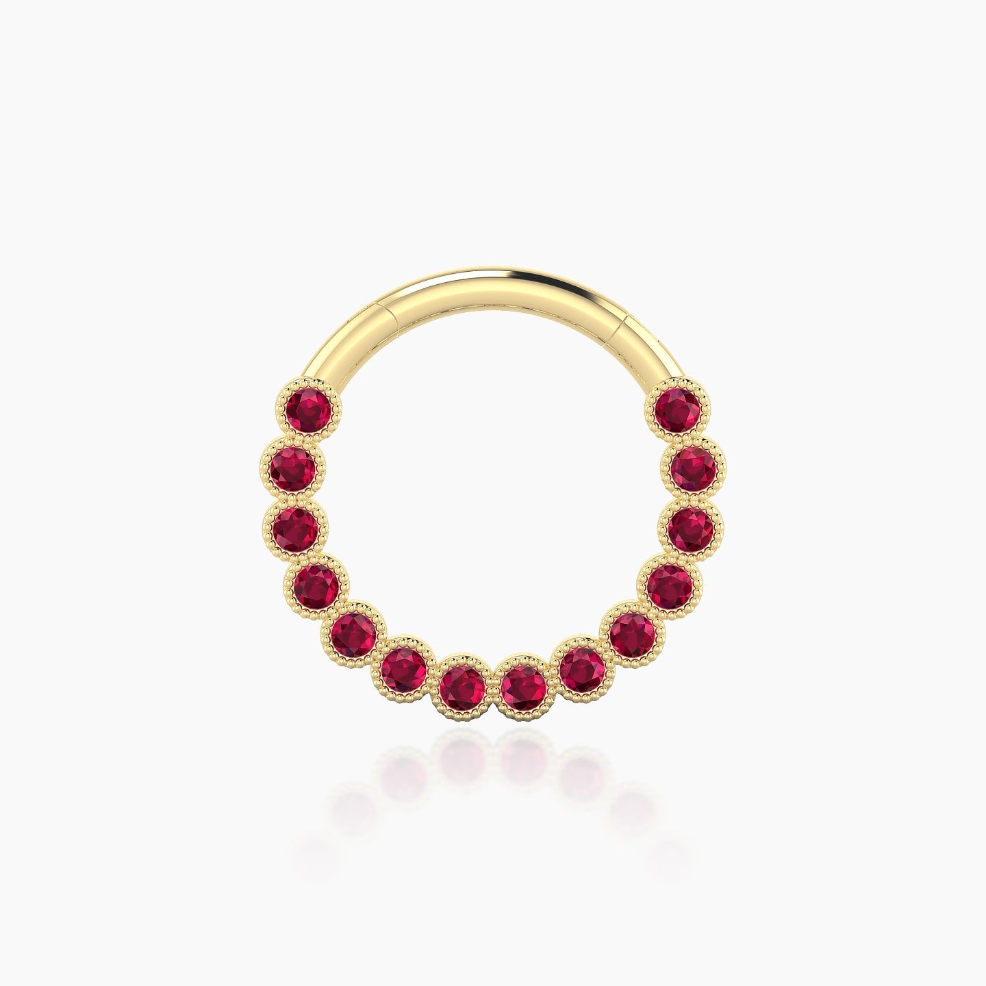 Naya | 18k Yellow Gold 9.5 mm Ruby Daith Piercing