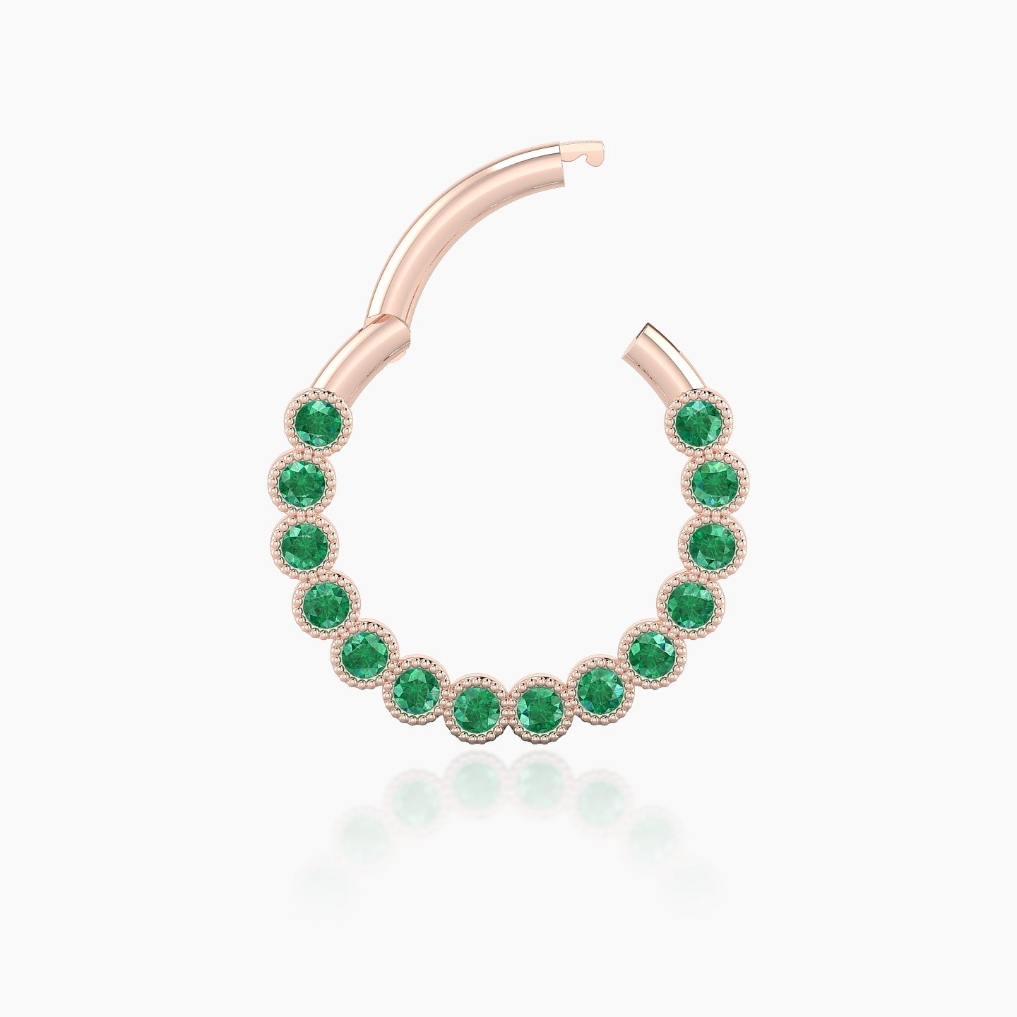 Naya | 18k Rose Gold 9.5 mm Emerald Daith Piercing