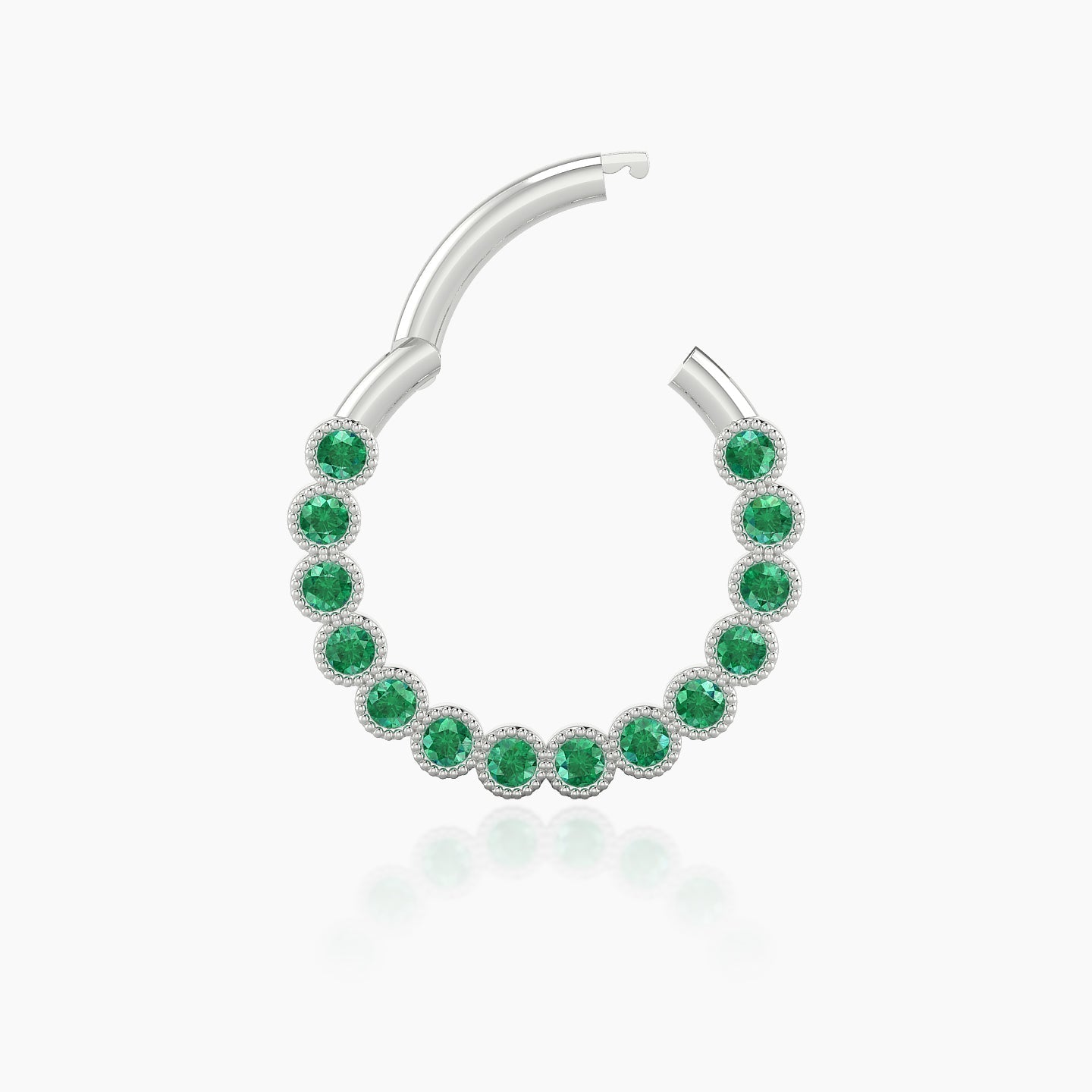 Naya | 18k White Gold 9.5 mm Emerald Daith Piercing