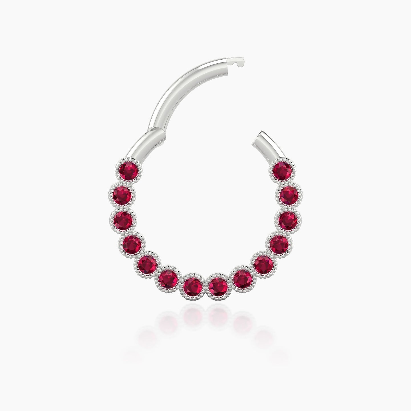 Naya | 18k White Gold 9.5 mm Ruby Daith Piercing