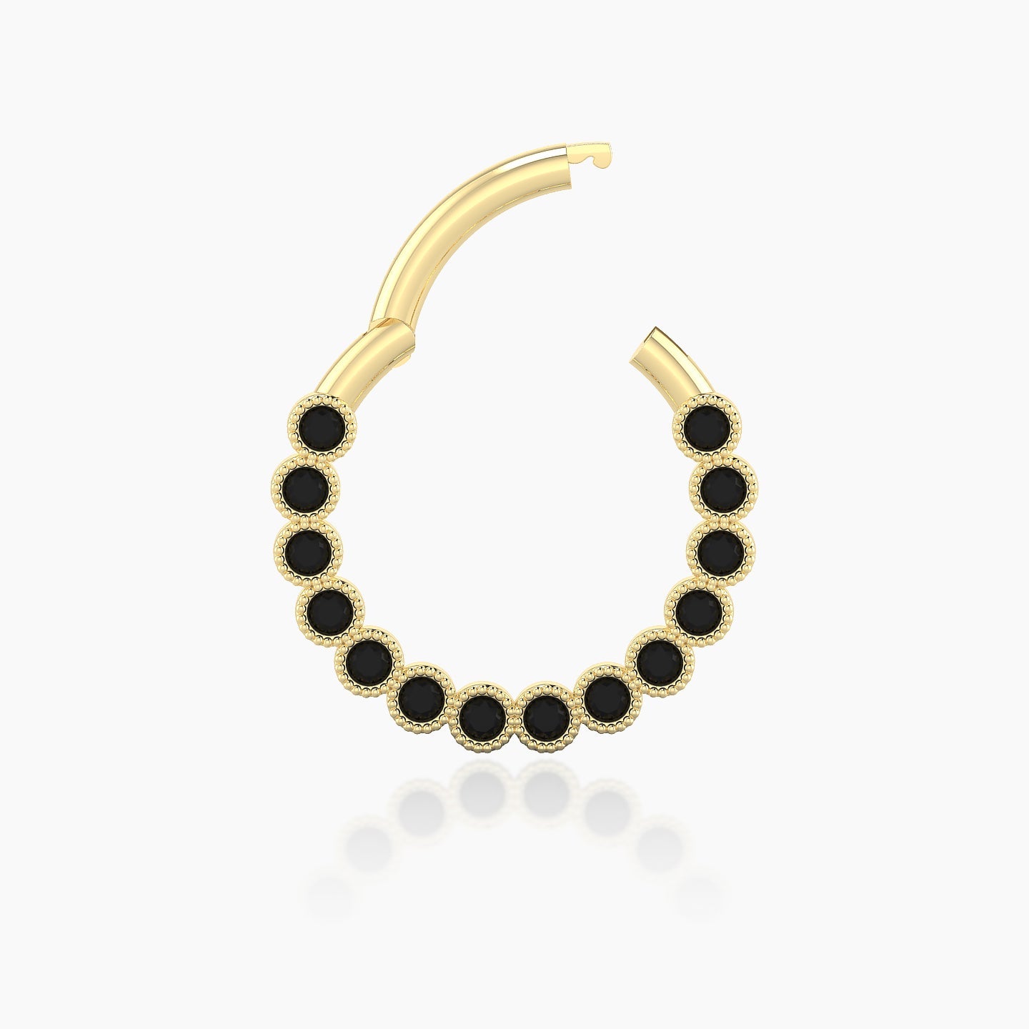 Naya | 18k Yellow Gold 9.5 mm Black Diamond Daith Piercing