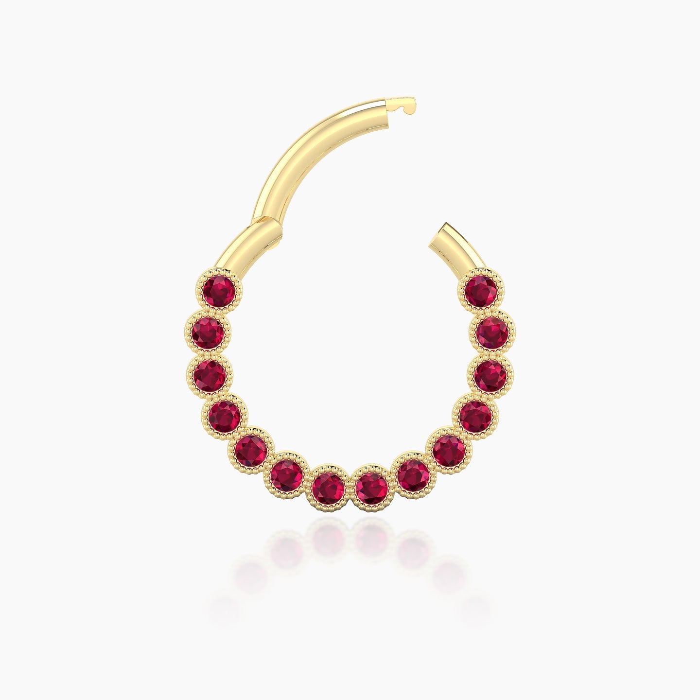 Naya | 18k Yellow Gold 9.5 mm Ruby Daith Piercing