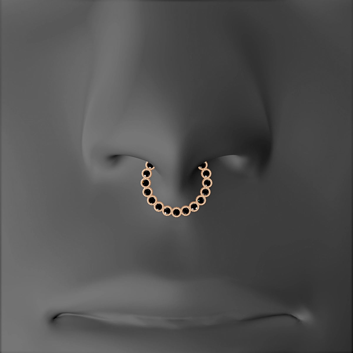 Naya | 18k Rose Gold 9.5 mm Black Diamond Septum Piercing
